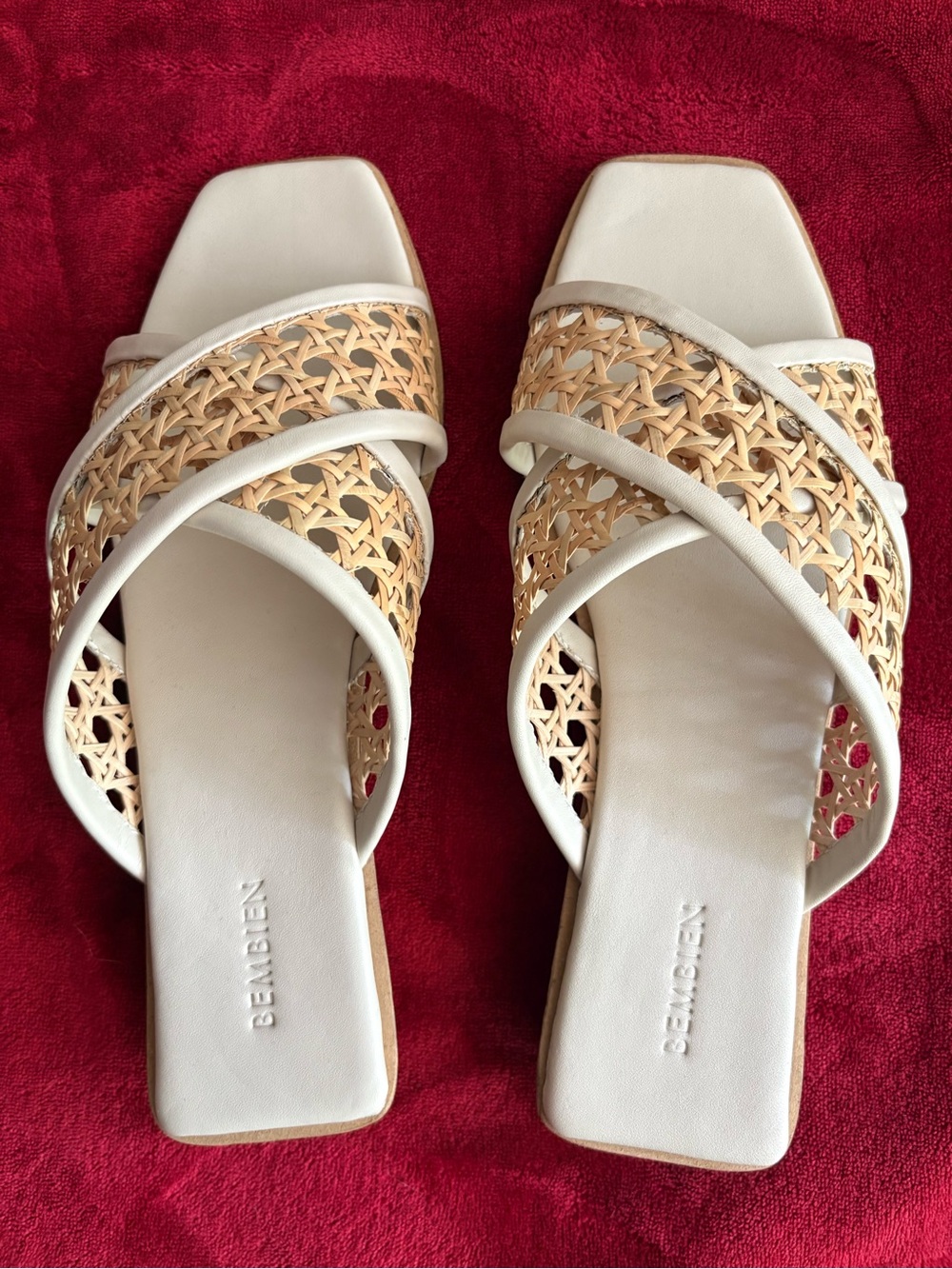 New Bembien Roma Leather & Rattan Sandals Size 39 US 8.5-9 - Picture 8 of 9